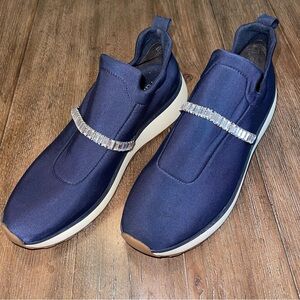 JIMMY CHOO Inspired Navy Blue Ebellished Chic Women’s Trainer Sneaker 9.5